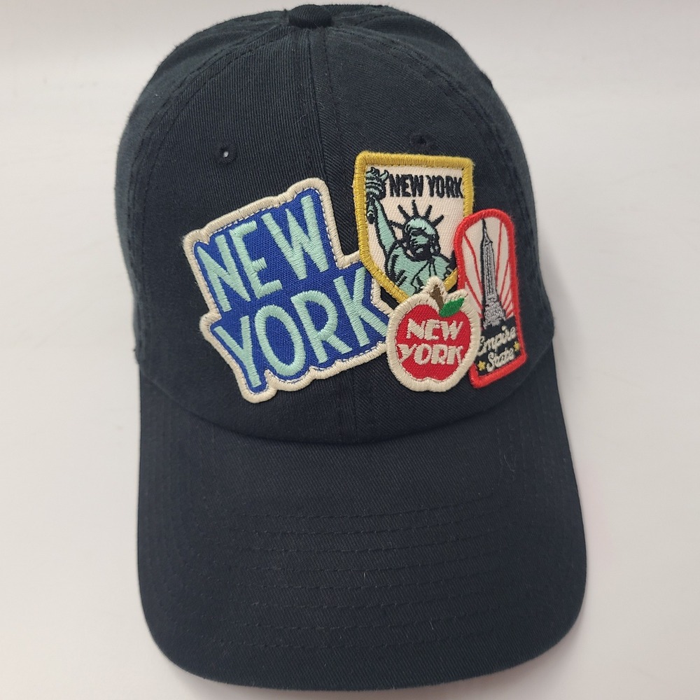 American‎ Needle Hat Strapback Black New York Souvenir Patches Empire State Men